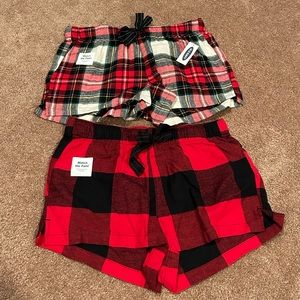 old navy plaid pajama shorts bundle